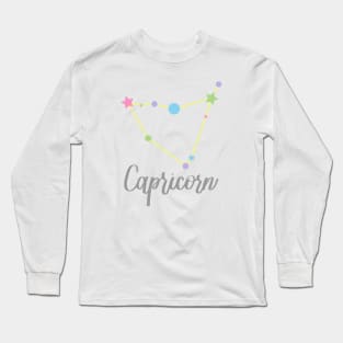 Capricorn Zodiac in Pastels Long Sleeve T-Shirt